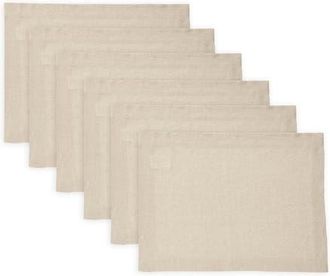 Solino Home Linen Placemats Set of 4, 14 x 19 Inch for Dining Table, Holiday and Everyday Table Decor - Sonoma in Flax at Nordstrom, Size Medium