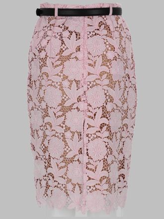 Self Portrait Lace Midi Skirt - Pink