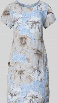 Zabaione Knielanges Kleid aus Leinen-Mix Modell Gi44nii in Hellblau, Gr&ouml;&szlig;e XXL