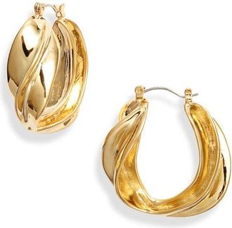 Kenneth Jay Lane Twist Hoop Earrings in Gold at Nordstrom