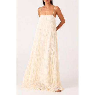SNDYS Louisiana Smock Maxi Dress in Shell at Nordstrom, Size X-Large