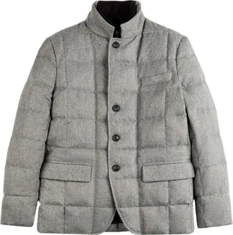 Fay Quilted Down Jacket with High Collar and Flap Pockets