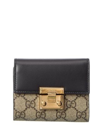 Gucci Gg Supreme Canvas & Leather Card Case