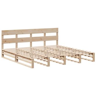 Berkfield Home Beautiful Bed Frame without Mattress 200x200 cm Solid Wood Pine in Natural