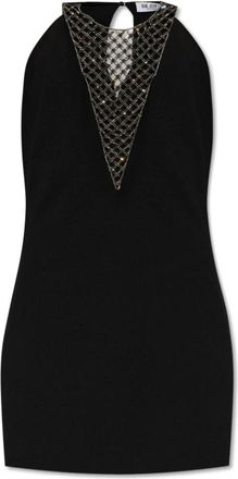 The Attico Jurk met decoratieve afwerking - Dames - Korte kleedjes - Zwart - M - Polyester - Kleedjes