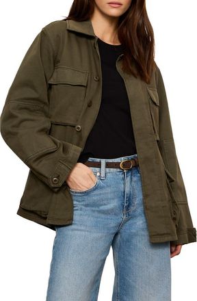Sanctuary Reissue Cotton Field Jacket in Green at Nordstrom, Size X-Small