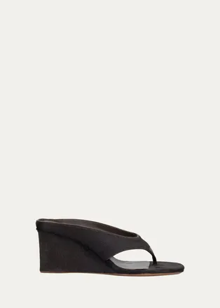 Alaia 75mm Cube Calf Hair Thong Sandals