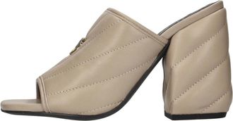 Pinko Heeled Mules - Dames - Muiltjes - Beige - 41 EU - Leer - Schoenen