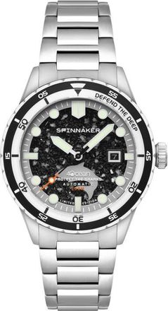 Spinnaker x 4ocean Hass Sharks Limited Edition Automatic Bracelet Watch, 43mm in Black at Nordstrom