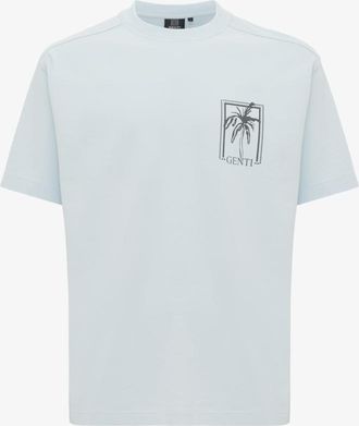 Genti Tropical T-shirt | Lichtblauw