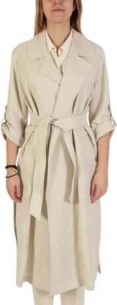 Marella Dames, Mantels, Beige, Maat: M Leer