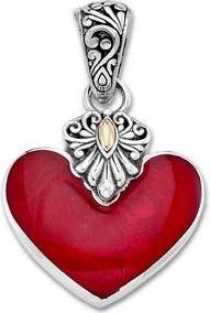 Samuel B. Coral Heart Pendant in Red at Nordstrom Rack