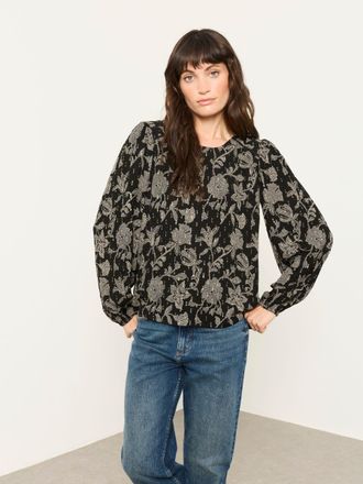 Fat Face FatFace Sofia Black Dot Floral Embroidered Blouse