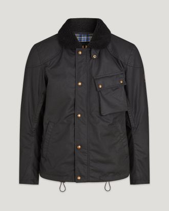 Belstaff Convoy Motorcycle Jacket Mens Waxed Cotton Black Size 2XL