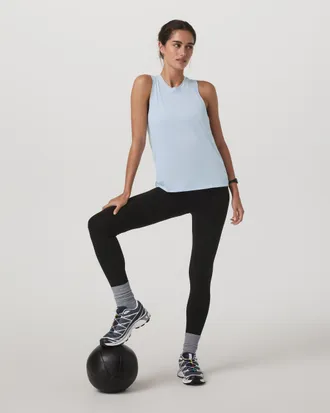 Vuori Clothing Energy Top Long | Soft Sky Heather | XS, Size Extra Small