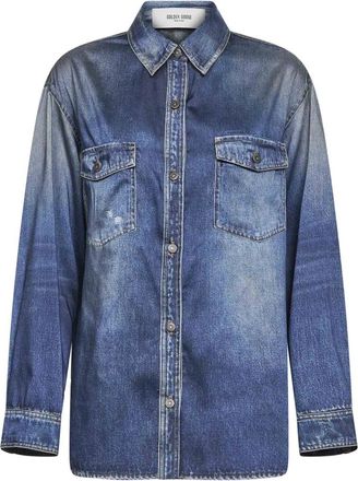 Golden Goose Patty Oversized Shirt - Dames - Spijkeroverhemden - Blauw - XS - Denim - Overhemden
