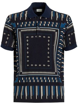 Etro Poloshirt met geometrische print - Blauw