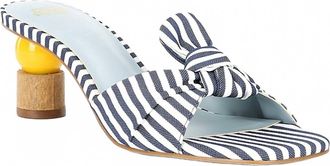 Frances Valentine Womens Amanda Heel Sandal In Navy/white Stripe