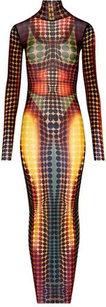 Jean Paul Gaultier Langes Kleid von Jean Paul Gaultier mit Aufdruck