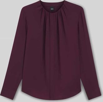 HUGO BOSS Regular Fit Langarmbluse aus Seiden-Mix Modell BANORAH in Bordeaux, Größe 46