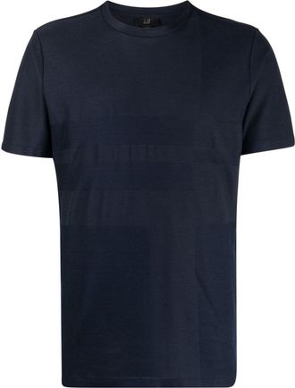 Dunhill jacquard crew-neck T-shirt - men - Cotton/Silk - L - Blue