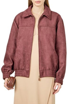 endless rose Faux Suede Work Jacket in Malbec at Nordstrom, Size X-Small