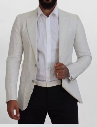 Dolce & Gabbana linen silk slim-fit single-breasted blazer