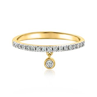 RS Pure by Ross-Simons Lab-Grown Diamond Drop Ring in 18kt Gold Over Sterling