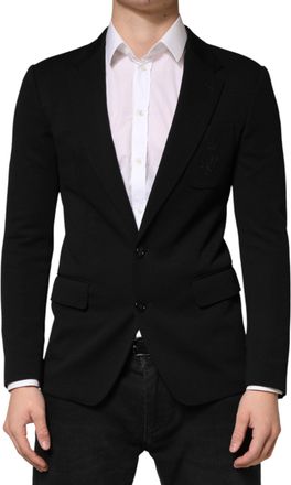 Dolce & Gabbana Mens Black Wool Single Breasted 2 Button Blazer Pa+wv Clothing