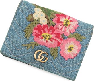 Gucci Blue Multi-Color Denim Leather Wallet (Bi-Fold) (Pre-Owned)