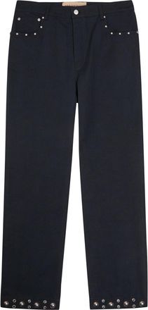 Valentino Garavani Stud-embellished Straight-leg Cotton Jeans - Black - 36 (W36 / XL)