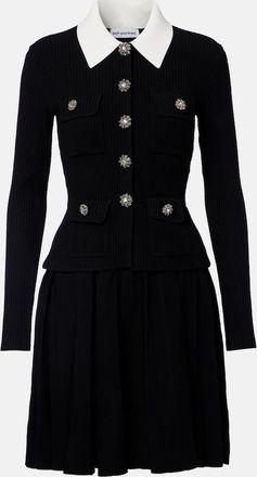 Self Portrait Embellished pleated minidress