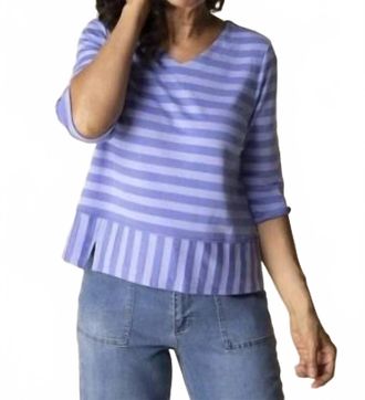 Habitat Shadow Stripe Cindy Tee In Iris