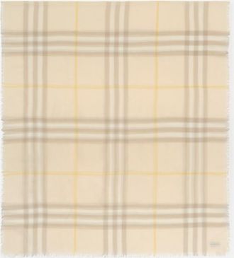 Burberry Wide Check Wool Scarf