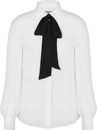 Moschino pussy bow-collar silk blouse - women - Silk - 38 - White