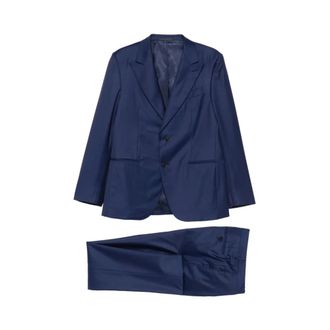 Caruso Single Breasted Suits, male, Blue, Size: XL Suit Caruso