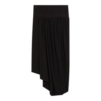 Alaia Midi Skirts, female, Black, Size: S Twisted Fluid Jersey Skirt