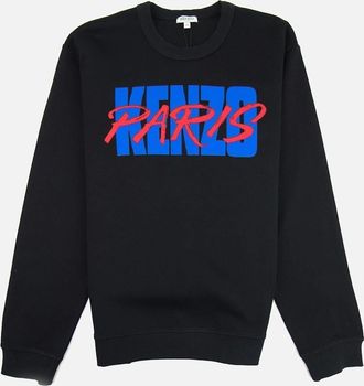 Kenzo Mens Kenzo Script Paris Sweatshirt Black - Size: 42