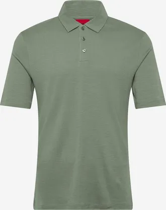 HUGO BOSS Mens Polo Shirt Linen-Blend Light Green Cly T-shirts And Polos