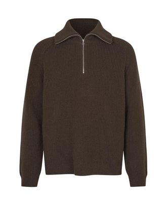 Sams&oslash;e & Sams&oslash;e Brown Sarick Ribbed Knit Turtleneck Sweater