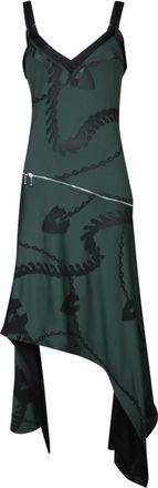 Burberry Asymmetrische Jurk met Ketting - Dames - Casual kleedjes - Groen - 2XS - Kleedjes