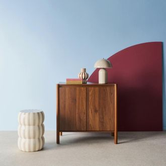 Sweeek Aparador efecto madera con 2 puertas, 80cm, nogal