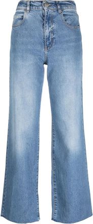 Pinko Wilma Faded-effect wide-leg jeans