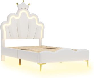 Urban Meuble Cama princesa para ni&ntilde;os 90x200 cm con LED