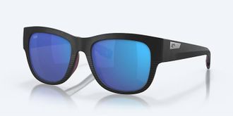 Costa Unisex Caleta Polarized Squared Sunglasses In Net Black Blue Mirror