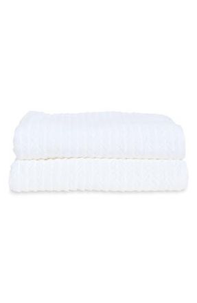 Matouk Seville 2-Piece Bath Sheets in White at Nordstrom Rack, Size Bath Mat
