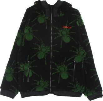 Iuter Spider Fur Zip Hoodie - Heren - Jassen - Zwart - S - Polyester - Jassen