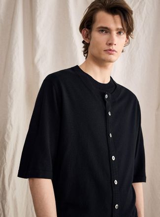 Le 31 Mens Cashmere-blend short-sleeve Cardigan Sweater Le 31 Studio capsule