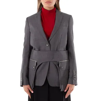Burberry Blazer With Cargo Belt Detail, Brand Size 4 (US Size 2)