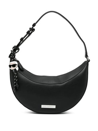 Karl Lagerfeld Ikon Smooth Halfmoon shoulder bag - Black